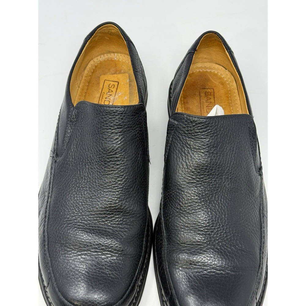 Sandro 12010 Men's Loafers Pebble Leather Slip On Black Comfort Gel Shoes. Sz 12 - Picture 8 of 12
